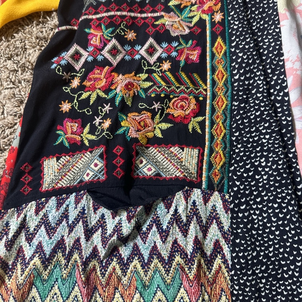 John Mark Multicolor Embroidered Patchwork Kimono… - image 5